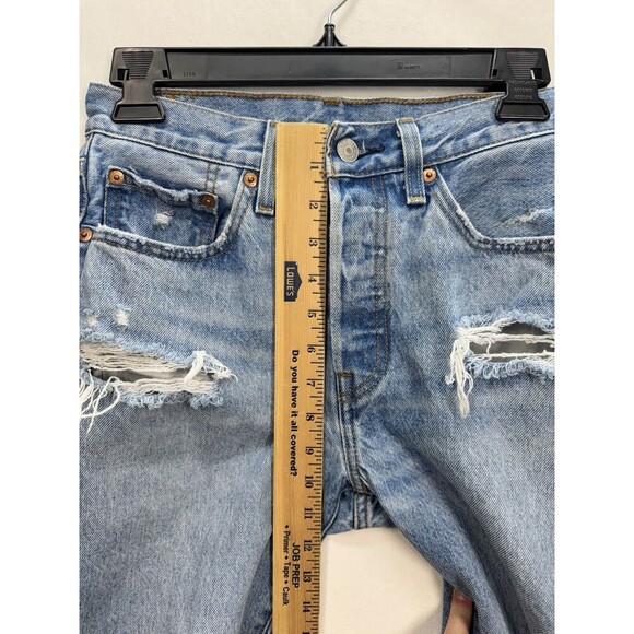 Levis 501 xx Distressed Jeans Womens 26x30 Blue Light Wash Button Fly Denim - Picture 13 of 13